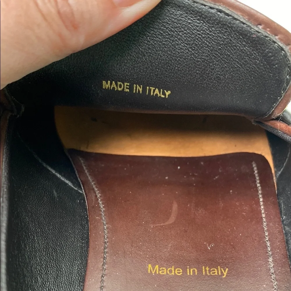 Prada‎ Penny Loafers Brown Brushed Leather Slip On Size UK8/US9 Authenticated